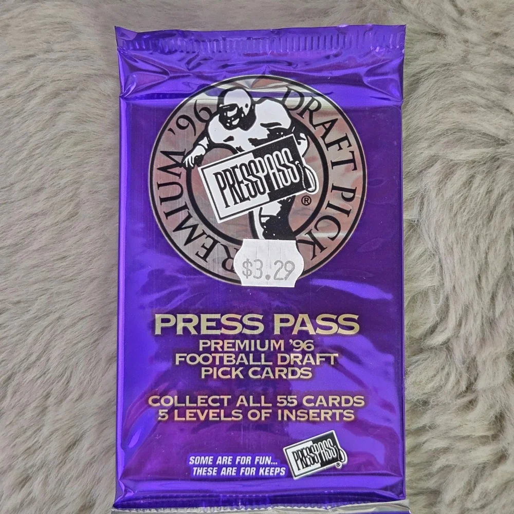 Lot of 5 1996 Press Pass Premium Football Draft Pick Cards Sealed Packs Vintage